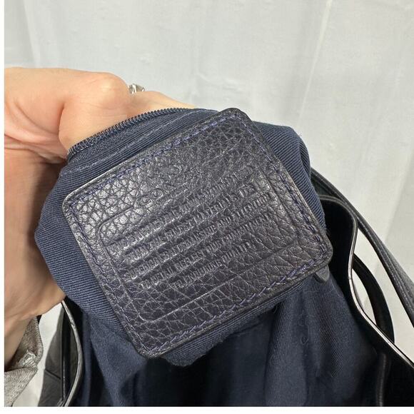 Coach Mickey Navy Blue Bucket Crossbody Leather Pebbled Shoulder Hobo Bag - Picture 10 of 14